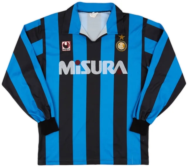 1990-91 Inter Milan Home L/S Shirt - 6/10 - (M)