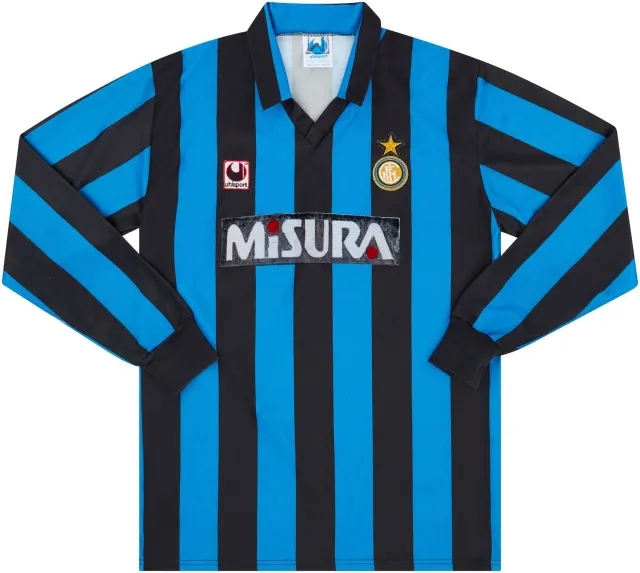 1990-91 Inter Milan Home L/S Shirt - 6/10 - (L)
