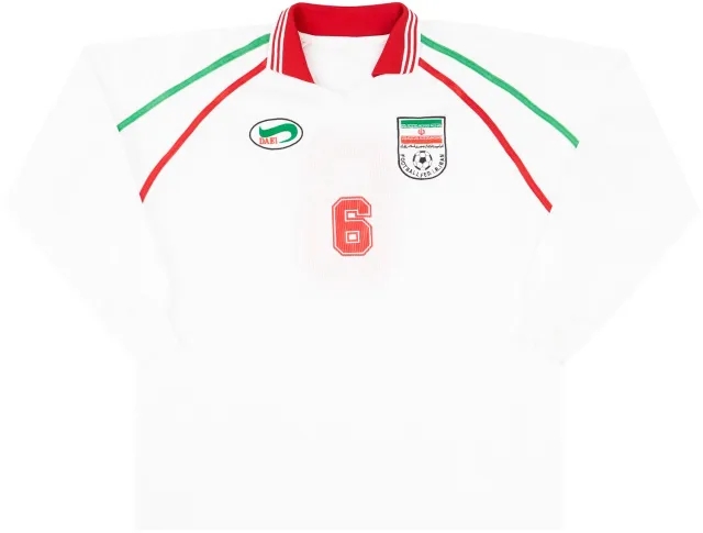 1999 Iran Match Worn Home L/S Shirt #6 (Hasheminasab) v Denmark