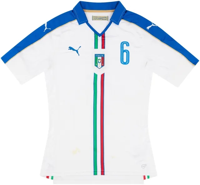 Puma 2016-17 Italy U-21 Match Issue Away Shirt #6
