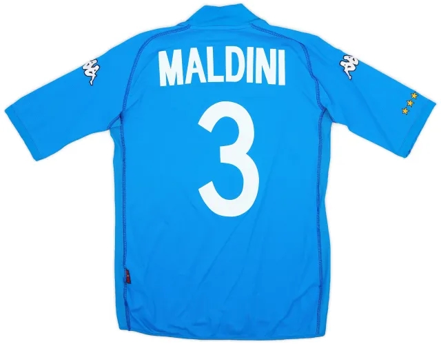 Kappa 2002 Italy Home Shirt Maldini #3 - 8/10 - (S)