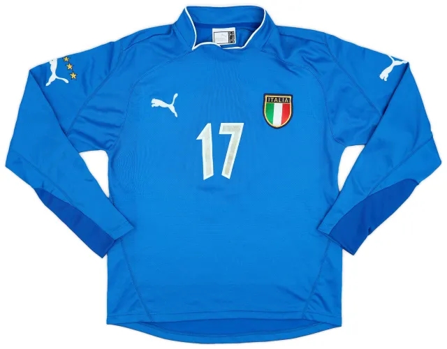 Puma 2003-04 Italy Home L/S Shirt #17 - 6/10 - (Women's M)