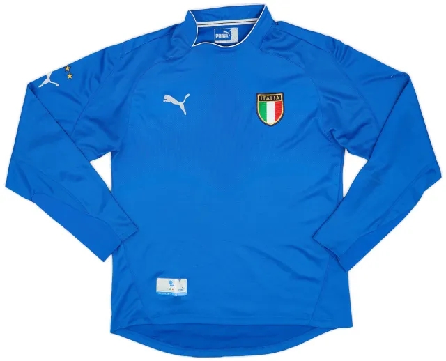 Puma 2003-04 Italy Home L/S Shirt - 6/10 - (M)