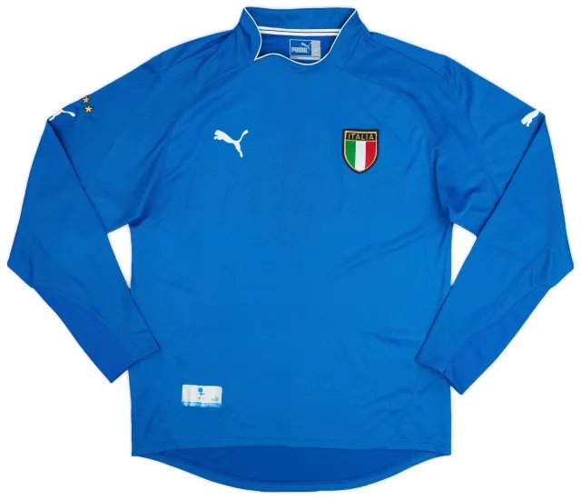 Puma 2003-04 Italy Home L/S Shirt - 7/10 - (XL)