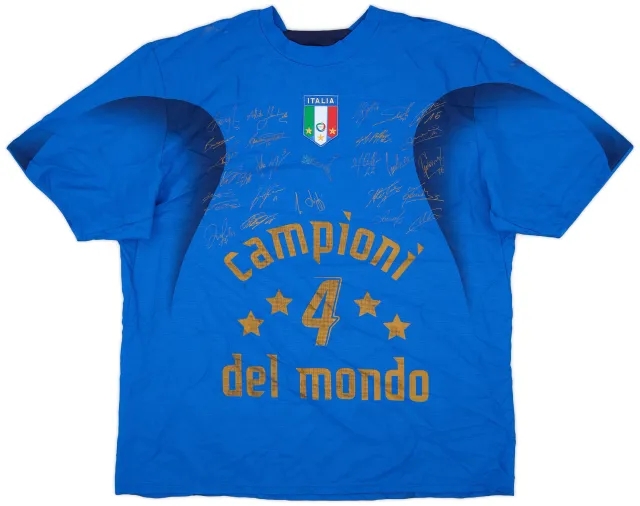 Puma 2006 Italy 'Campioni Del Mondo' 'Signed' Home Shirt - 6/10 - (XL)