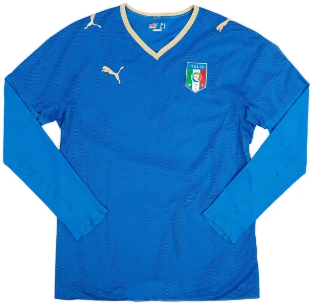 Puma 2007-08 Italy Player Issue Home L/S Shirt - 5/10 - (L)