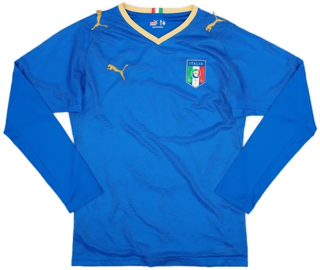 Puma 2007-08 Italy Home L/S Shirt - 4/10 - (S)