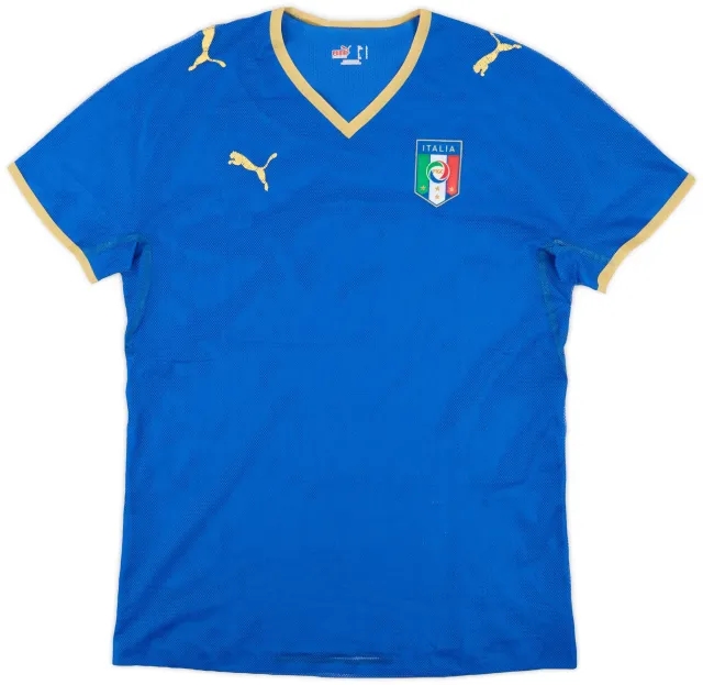 Puma 2007-08 Italy Authentic Home Shirt - 4/10 - (L)