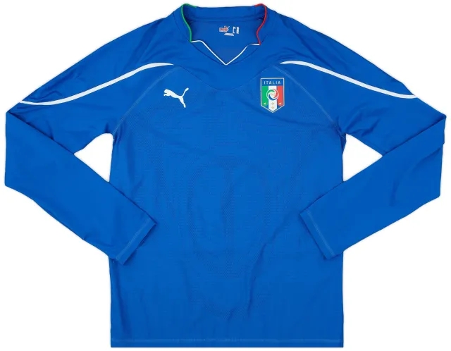 Puma 2010-12 Italy Home L/S Shirt - 8/10 - (XXL)