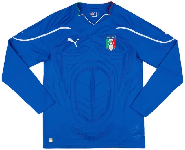Puma 2010-12 Italy Home L/S Shirt - 8/10 - (M)
