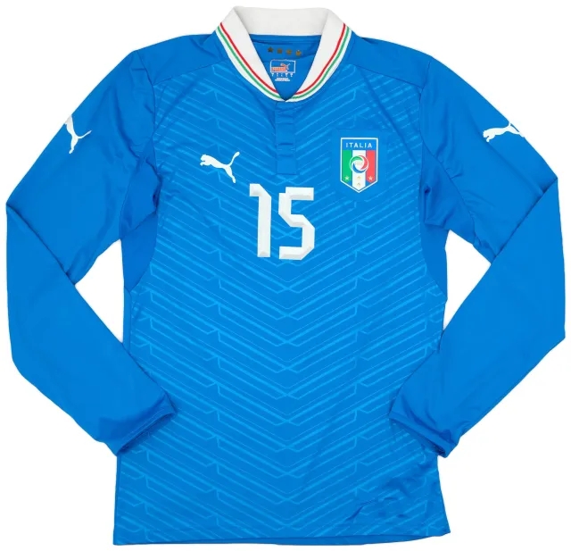 Puma 2012-13 Italy Player Issue Home L/S Shirt #15 - 9/10 - (L)