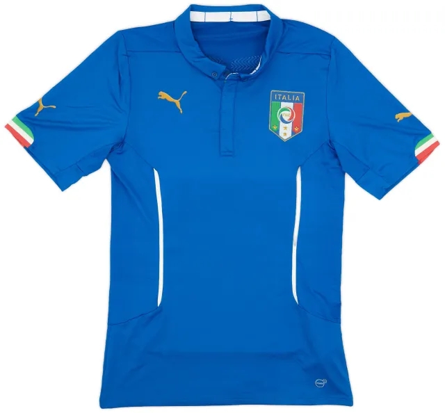 Puma 2014-15 Italy Authentic Home Shirt - 8/10 - (XXL)