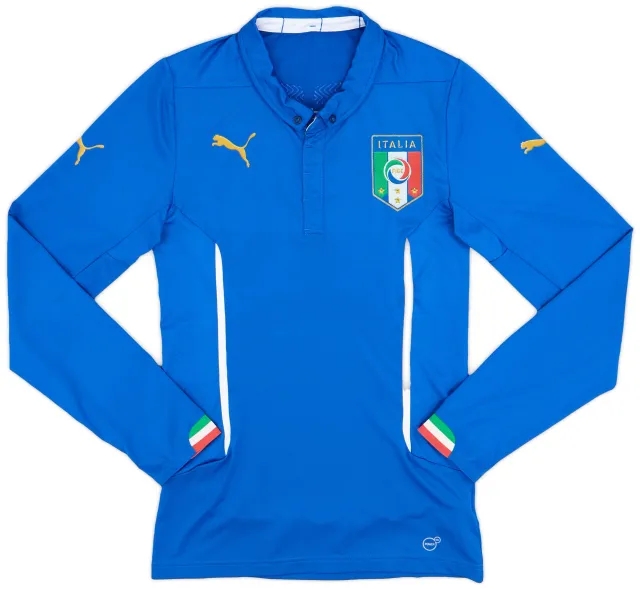 Puma 2014-15 Italy Player Issue Home L/S Shirt - 10/10 - (L)