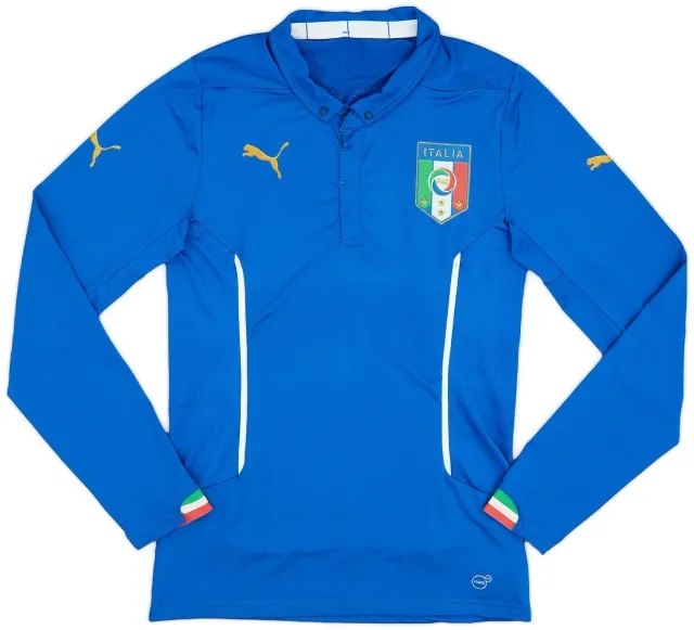 Puma 2014-15 Italy Authentic Home L/S Shirt - 9/10 - (XL)