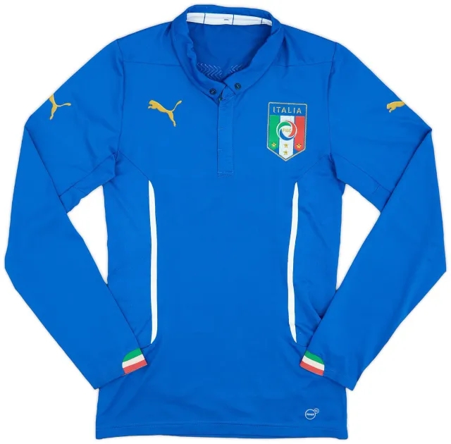 Puma 2014-15 Italy Authentic Home L/S Shirt - 7/10 - (L)