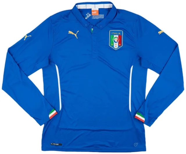 Puma 2014-15 Italy Home L/S Shirt - 9/10 - (XL)