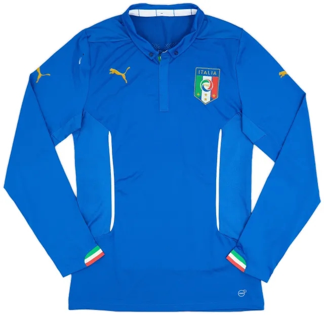 Puma 2014-15 Italy Authentic Home L/S Shirt - 9/10 - (3XL)