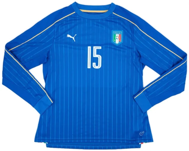 Puma 2016-17 Italy Player Issue Home L/S Shirt #15 - 9/10 - (Women's XL)