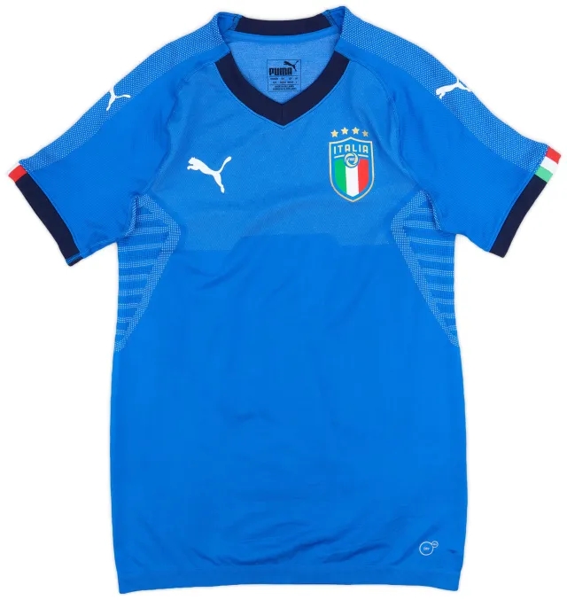 Puma 2018-19 Italy Authentic Home Shirt - 9/10 - (L)