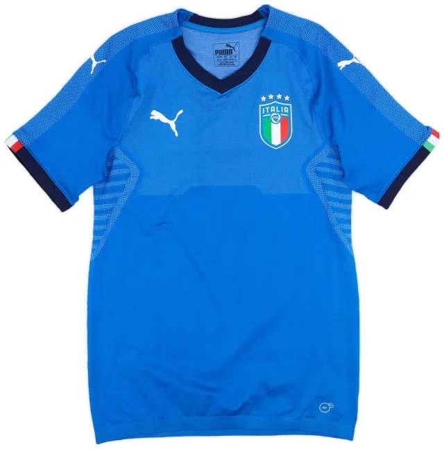 Puma 2018-19 Italy Authentic Home Shirt - 8/10 - (XL)