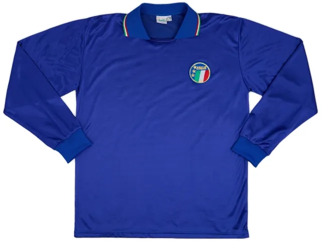 Diadora 1986-91 Italy Home L/S Shirt - 9/10 - (XL)