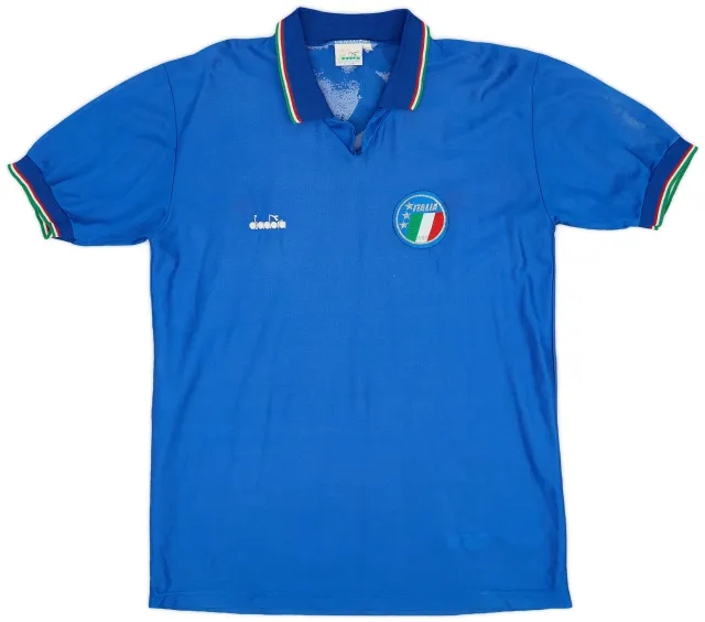 Diadora 1986-91 Italy Home Shirt - 8/10 - (L)