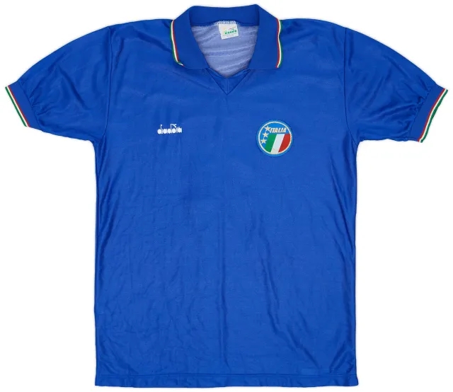 Diadora 1986-91 Italy Home Shirt #9 - 7/10 - (M)