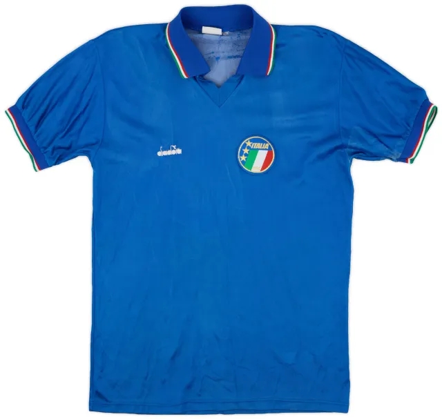 Diadora 1986-91 Italy Home Shirt - 5/10 - (M)