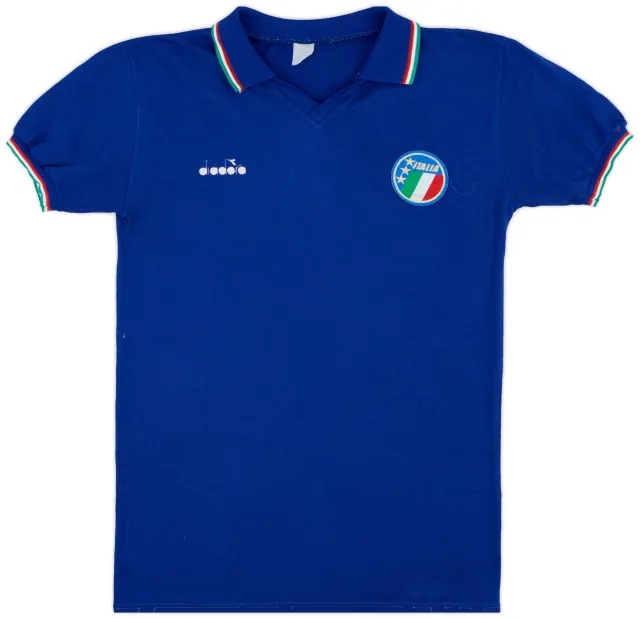 Diadora 1986-91 Italy Home Shirt - 6/10 - (L)