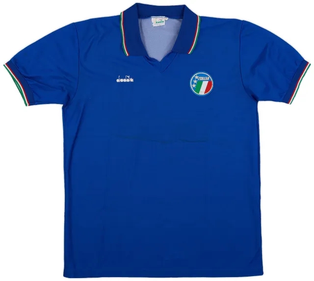 Diadora 1986-91 Italy Home Shirt - 5/10 - (XL)