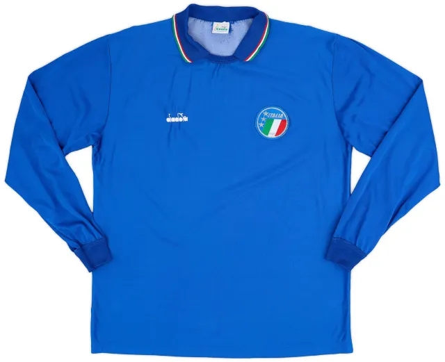 Diadora 1986-91 Italy Home L/S Shirt - 9/10 - (XL)