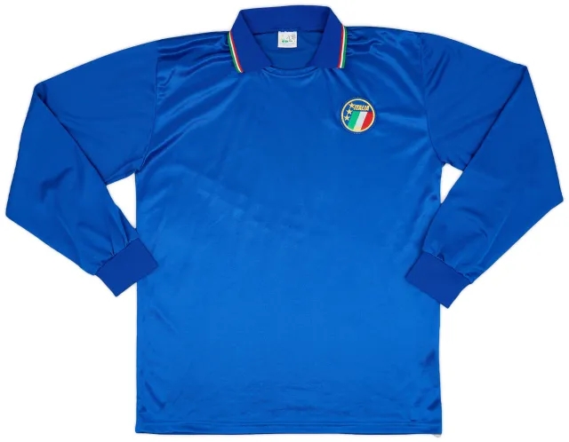Diadora 1986-91 Italy Home L/S Shirt - 8/10 - (L)