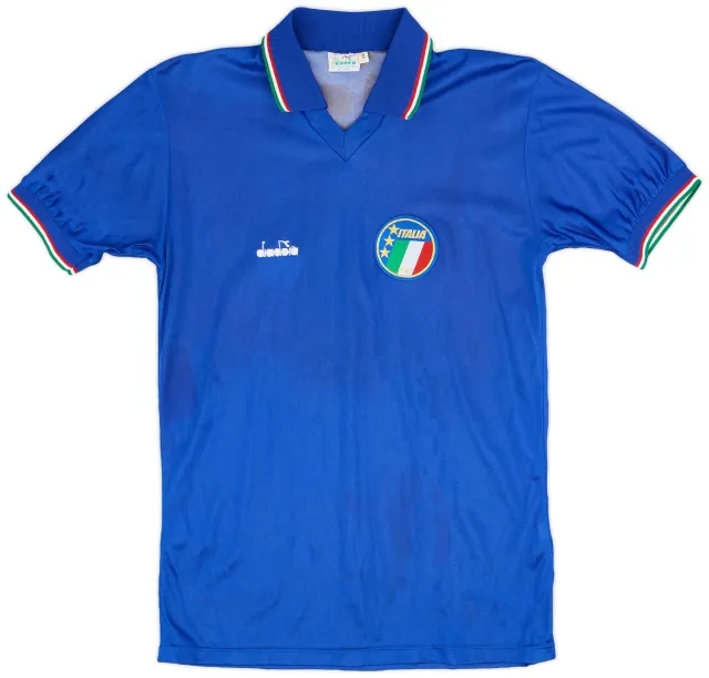 Diadora 1986-91 Italy Home Shirt - 6/10 - (S)