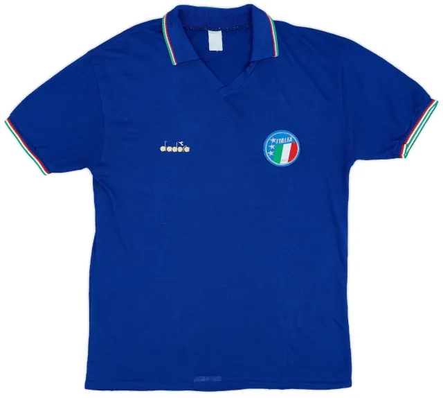 Diadora 1986-91 Italy Home Shirt - 6/10 - (L)