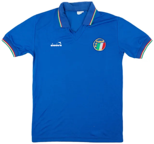 Diadora 1986-91 Italy Home Shirt - 9/10 - (M)