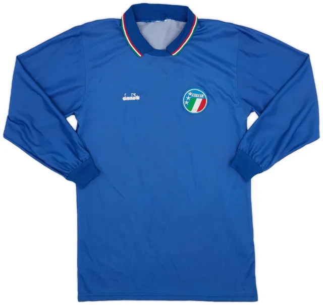 Diadora 1986-88 Italy Home L/S Shirt - 5/10 - (L)