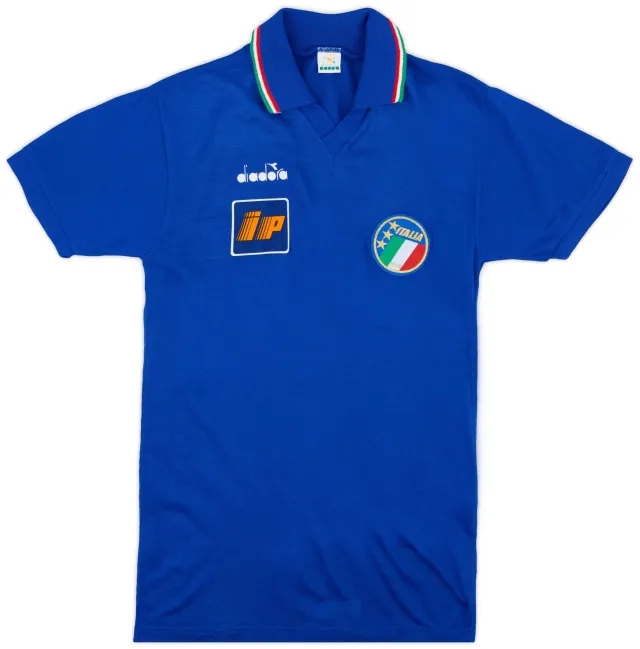Diadora 1986-91 Italy Home Shirt - 9/10 - (Y)