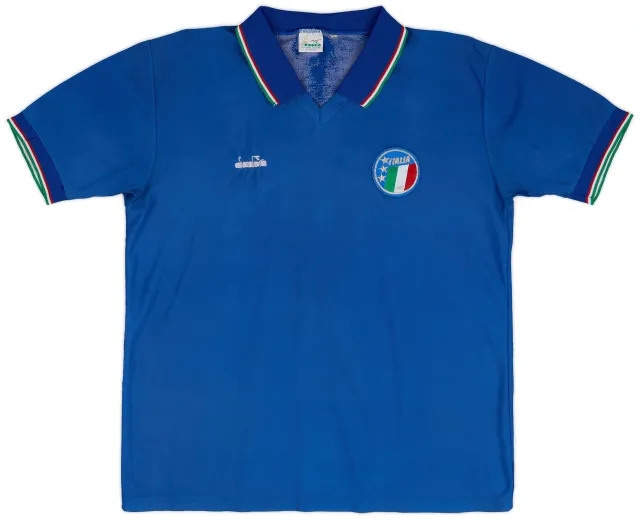 Diadora 1986-91 Italy Home Shirt - 5/10 - (XL)