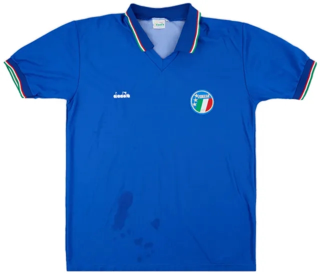 Diadora 1986-91 Italy Home Shirt - 6/10 - (XL)