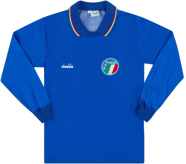 Diadora 1986-91 Italy Home L/S Shirt - 10/10 - XL