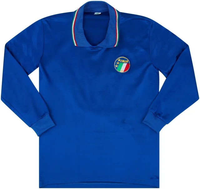 Diadora 1986-89 Italy Match Issue Home L/S Shirt #8