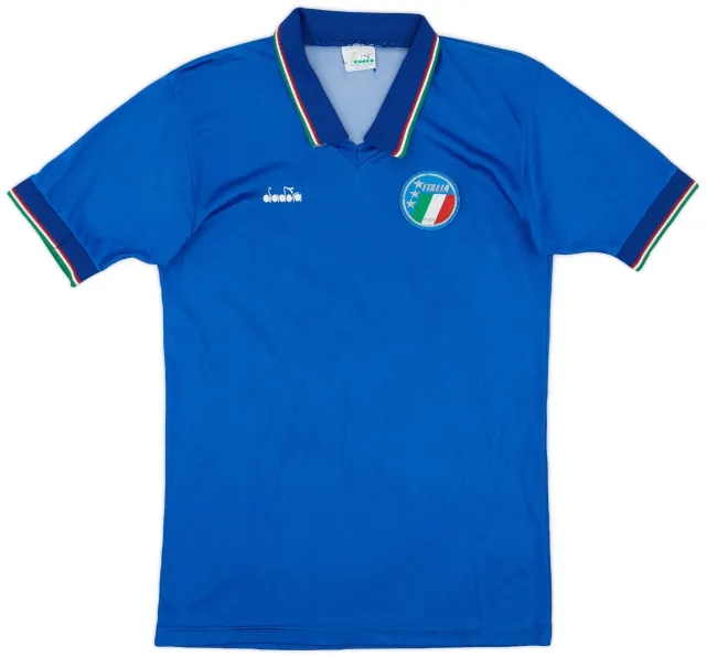 Diadora 1986-90 Italy Home Shirt #4 - 8/10 - (M)