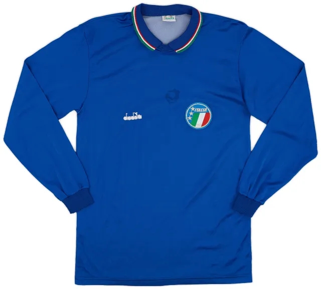 Diadora 1986-90 Italy Home L/S Shirt - 5/10 - (M)