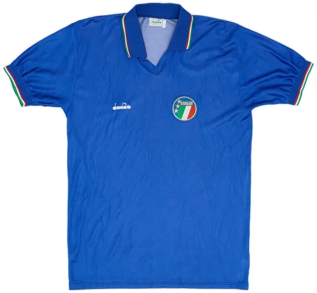 Diadora 1986-90 Italy Home Shirt - 6/10 - (M)