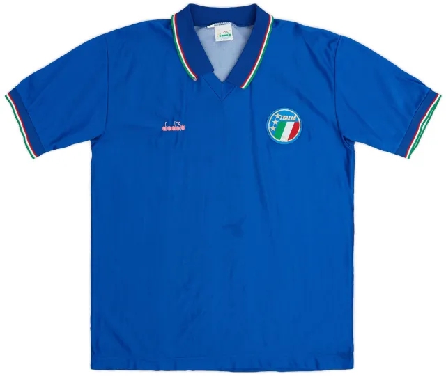 Diadora 1986-90 Italy Home Shirt - 5/10 - (L)