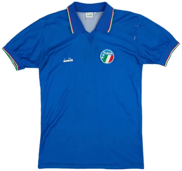 Diadora 1986-90 Italy Home Shirt - 5/10 - (M)
