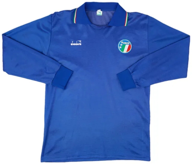 Diadora 1986-90 Italy Home L/S Shirt - 8/10 - (XL)