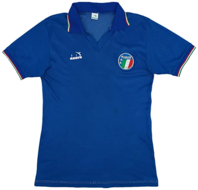 Diadora 1986-90 Italy Home Shirt #7 - 7/10 - (M)