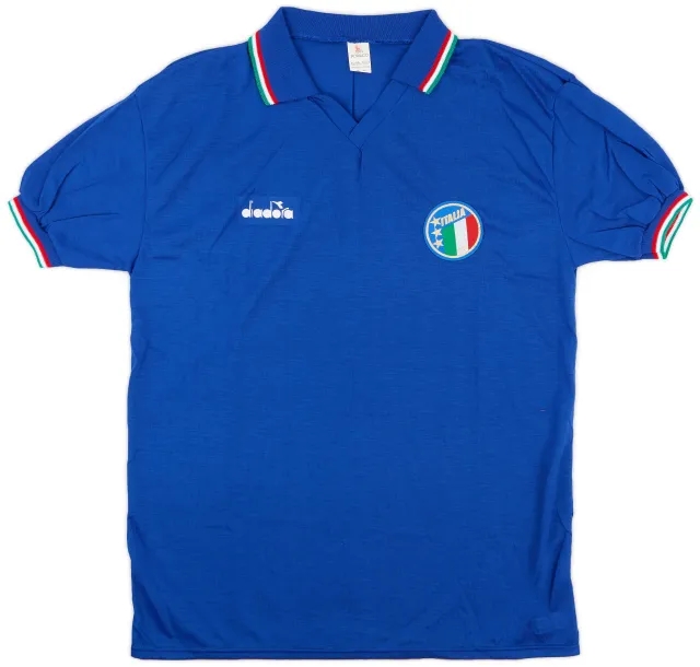 Diadora 1986-90 Italy Home Shirt - 9/10 - (L)