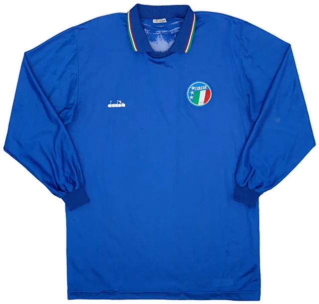 Diadora 1986-90 Italy Home L/S Shirt - 6/10 - (XL)